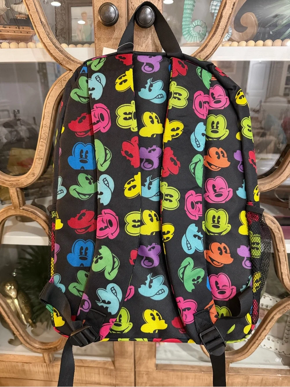 Disneyland Resort Rainbow Silhouette Mickey Mouse Face Multi-Pocket Backpack